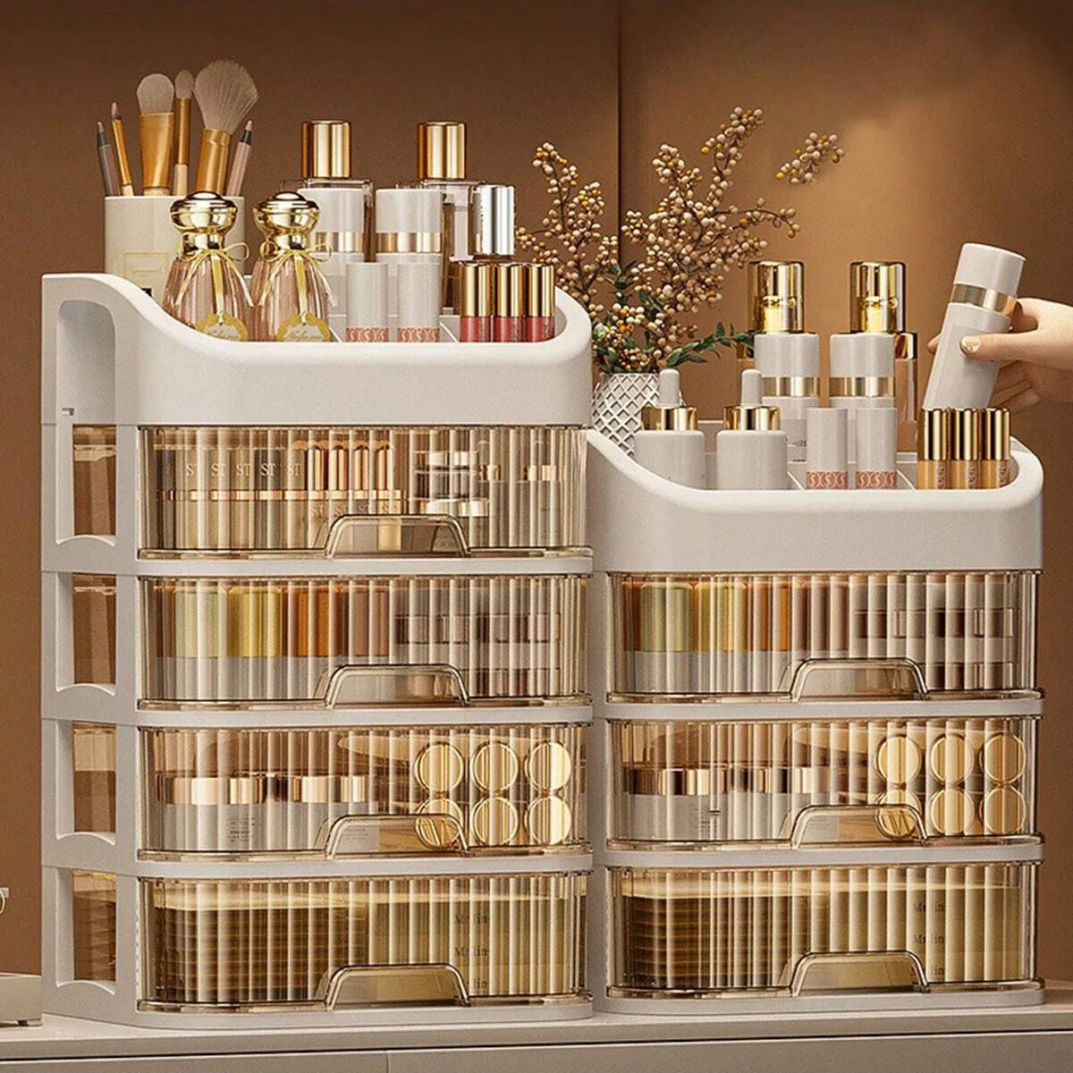 Storage Organizer Multi-Layer Makeup Box — Cosmetic Skincare Eyeshadow Lipstick for Dresser Bathroom