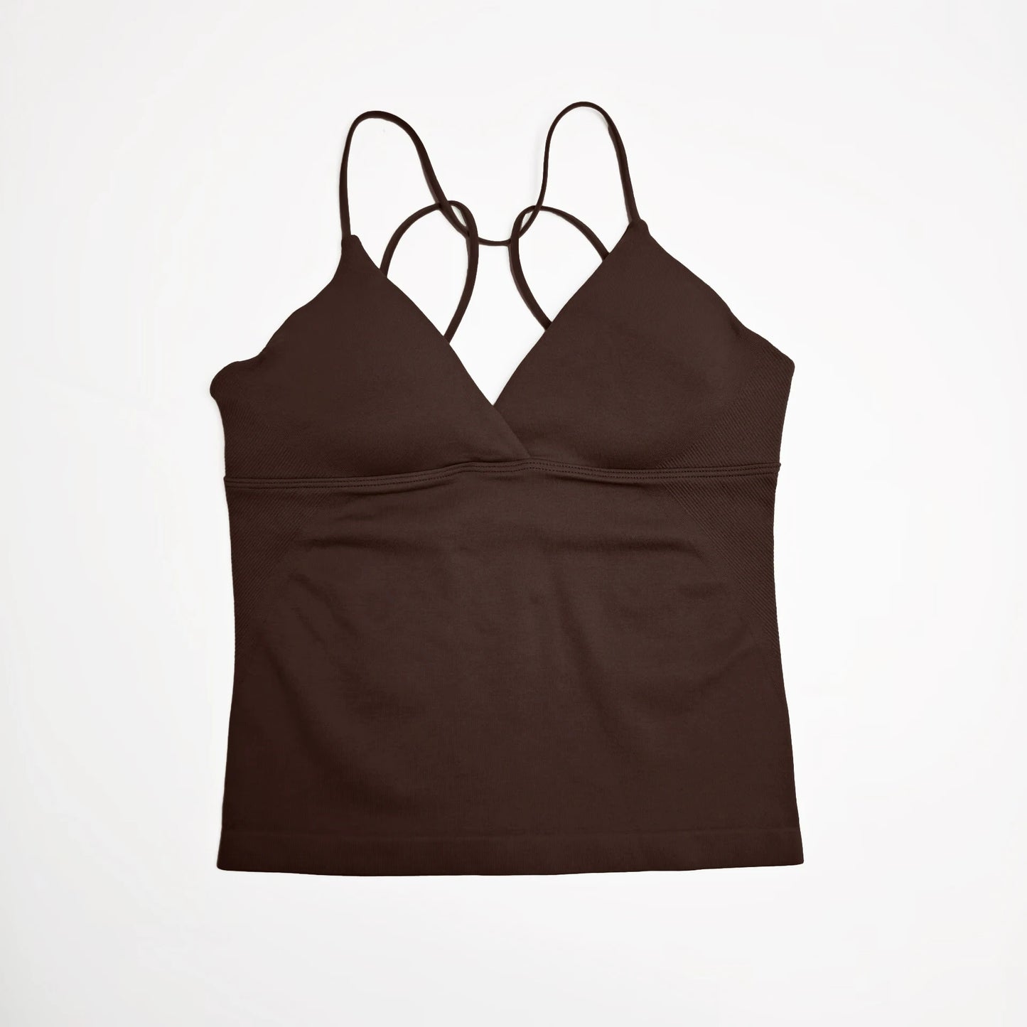 Women's Activewear Twist-Front Longline Workout Tank — Seamless Built-In Bra Yoga Top — view 4 of women's activewear