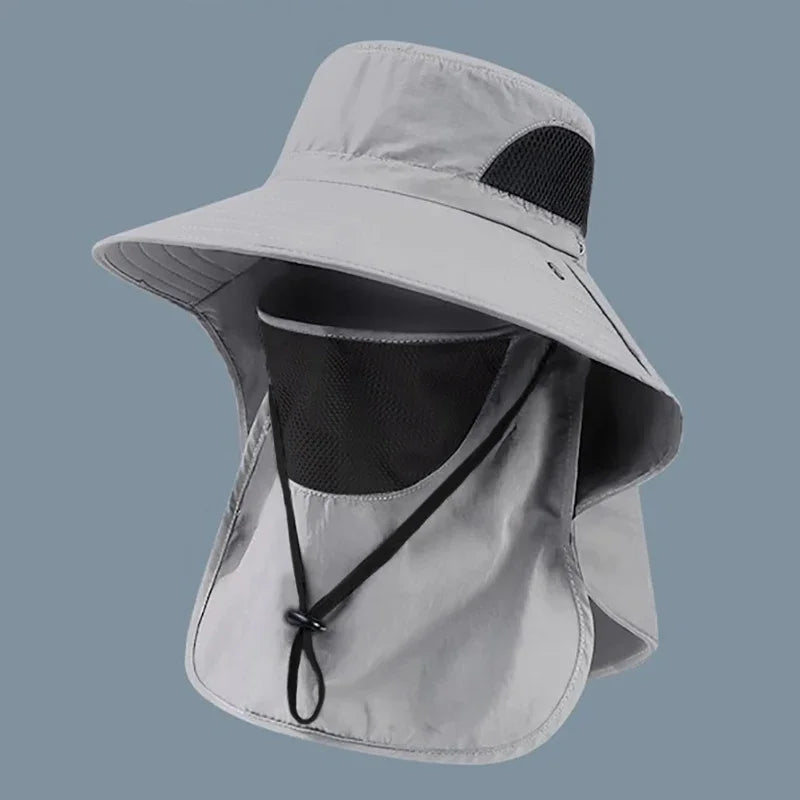 Summer Sun Hats UV Protection Outdoor Hunting Fishing Cap For Men Women Hiking Camping Visor Bucket Hat Neck Flap Fisherman Hat — view 12 of product