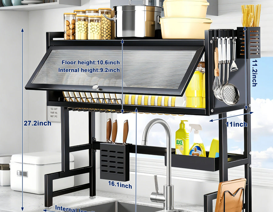 Extra-Long Kitchen Sink Drying Rack, Space-Saving Dish Rack — product photo 1