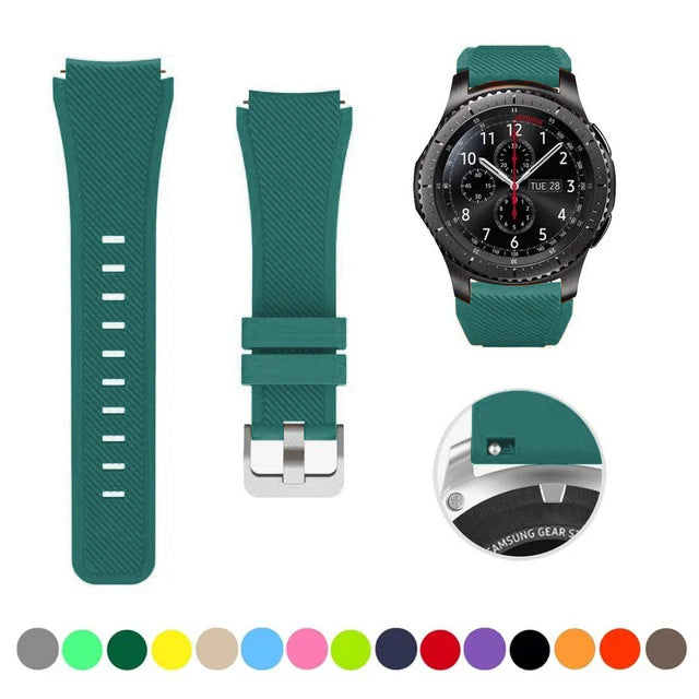 20/22mm Quick-Release Watch Strap for Samsung Galaxy Watch 6/5/4 & Gear S3 — Leather-Look Band