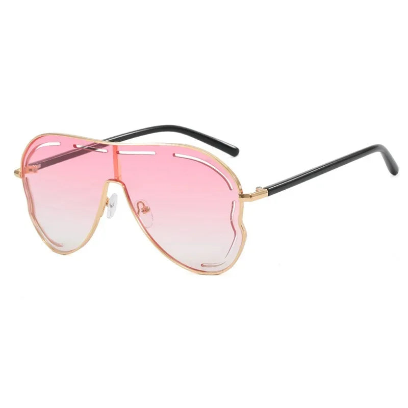 Oversized Shield Sunglasses 2024 — Hollow One-Piece Big-Frame Luxury Special-Shaped Eyewear — view 8 of sunglasses