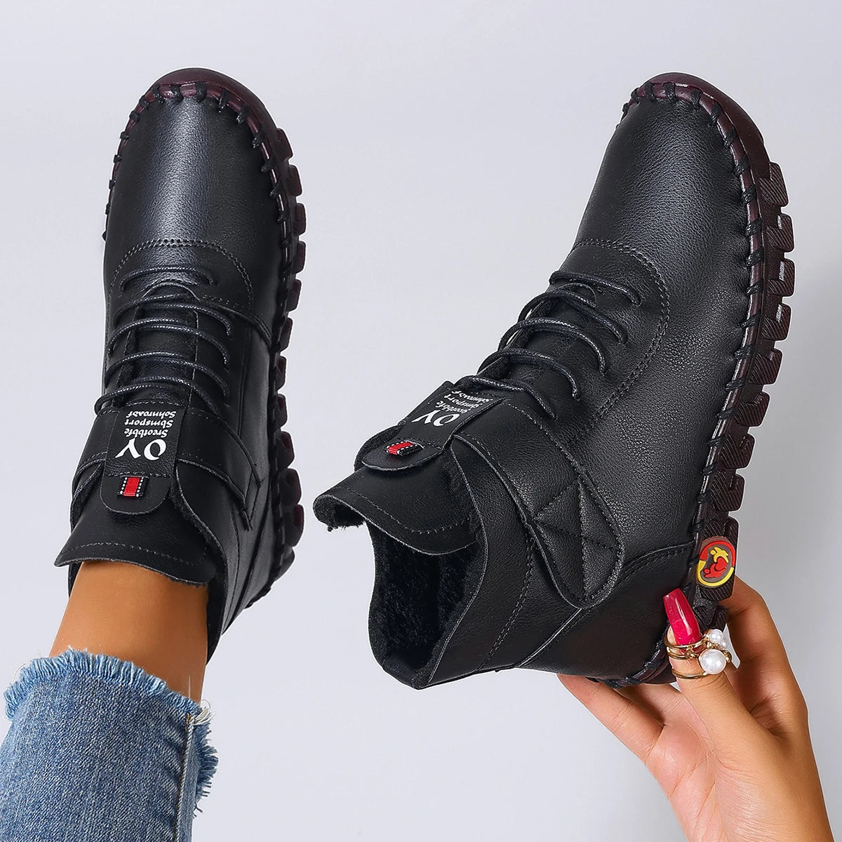 Women's Luxury Flat Ankle Boots — Comfortable Warm Casual Mom Boots (2025) — view 8 of boots