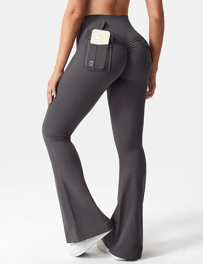 Women's Activewear Cargo-Pocket Leggings — High-Waist Sculpting Stretch Yoga Pants — view 8 of women's activewear