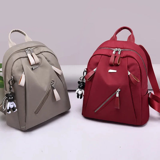 Women's Trendy Oxford Backpack - Casual Teen School Bag with Charm Detail — view 1 of backpacks