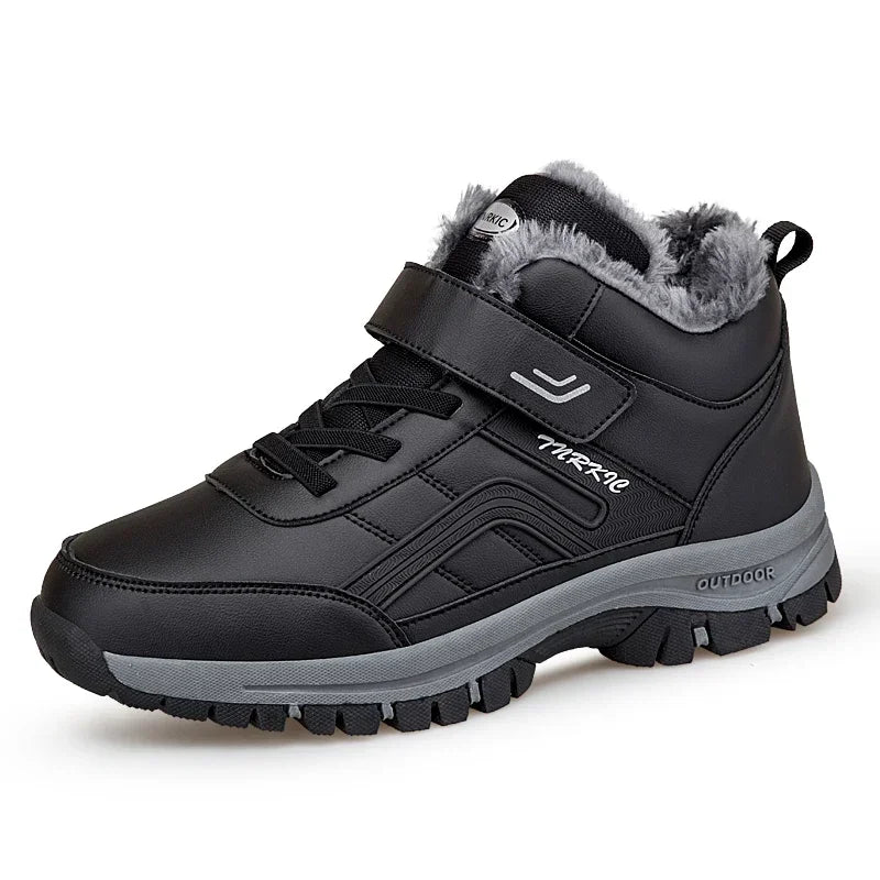 Winter Boots for Men — Waterproof PU Leather Warm Snow Ankle Boots — view 8 of boots