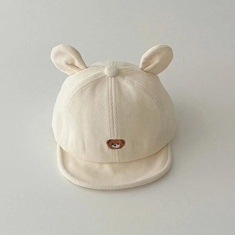 Cartoon Bear Baby Baseball Cap - Kawaii Ear-Detail Sun Hat for Infants — view 8 of baby hats