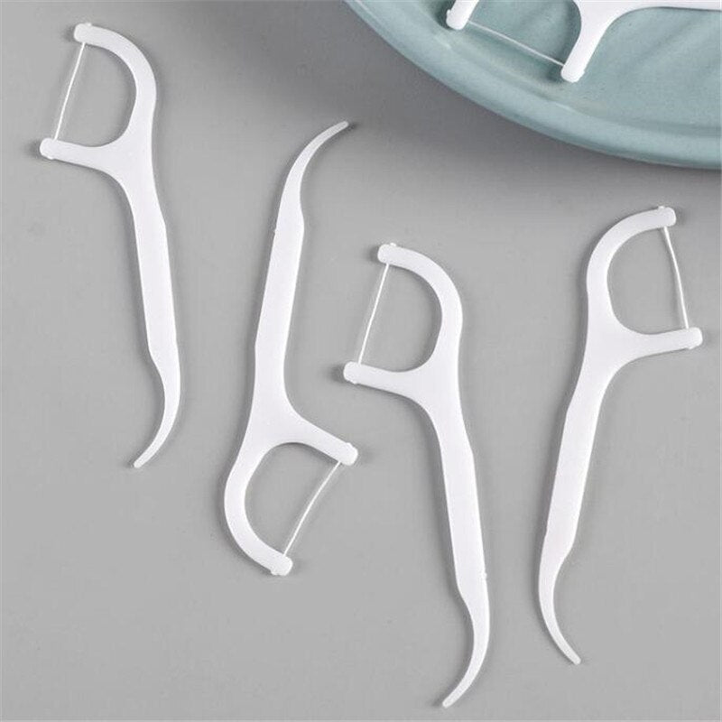 50pcs portable dental floss teeth sticks oral care hygiene