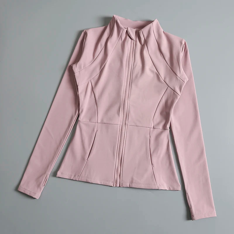 Women’s High-Elastic Yoga Coat — Round-Neck Loose Long-Sleeve Fitness Top — view 5 of sports & fitness