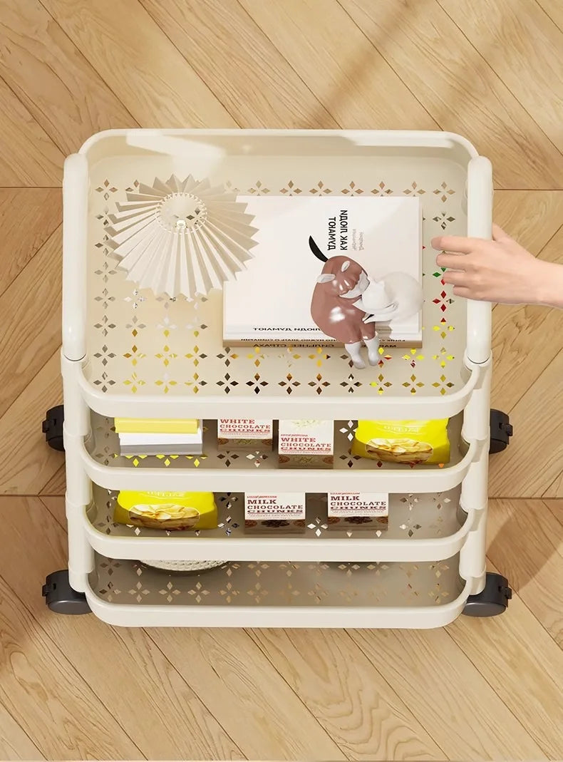 Storage Organizer Floor Trolley Cart — Multi-Layer Rolling Rack for Kitchen, Bathroom & Snacks — view 3 of storage & organisation