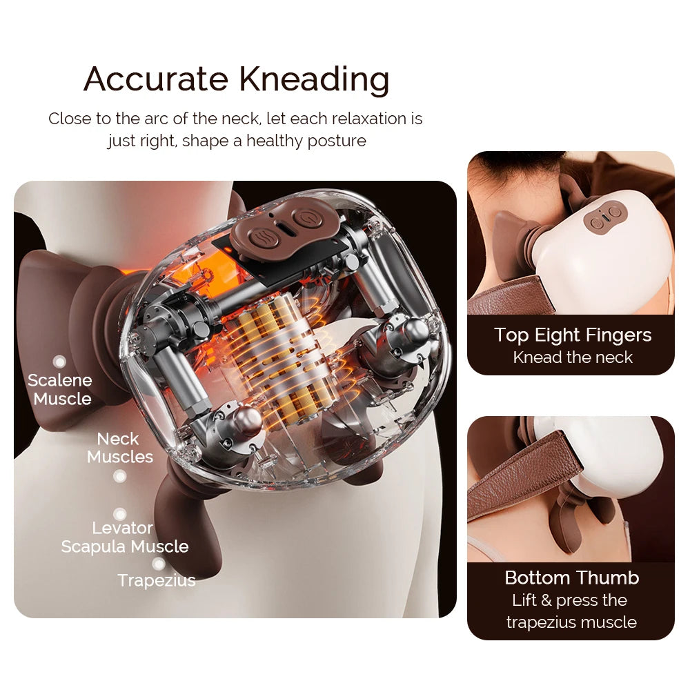 Trapezius Hand-Shape Shiatsu Shawl Massager — Neck, Shoulder & Back Kneading — view 5 of recovery & massage