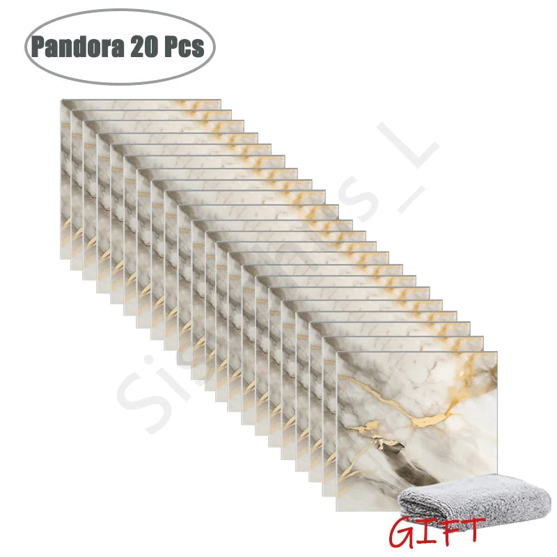 PVC Marble Peel-and-Stick Wall & Tile Stickers (10–50PCS) – Waterproof Self-Adhesive Floor & Backsplash Decor