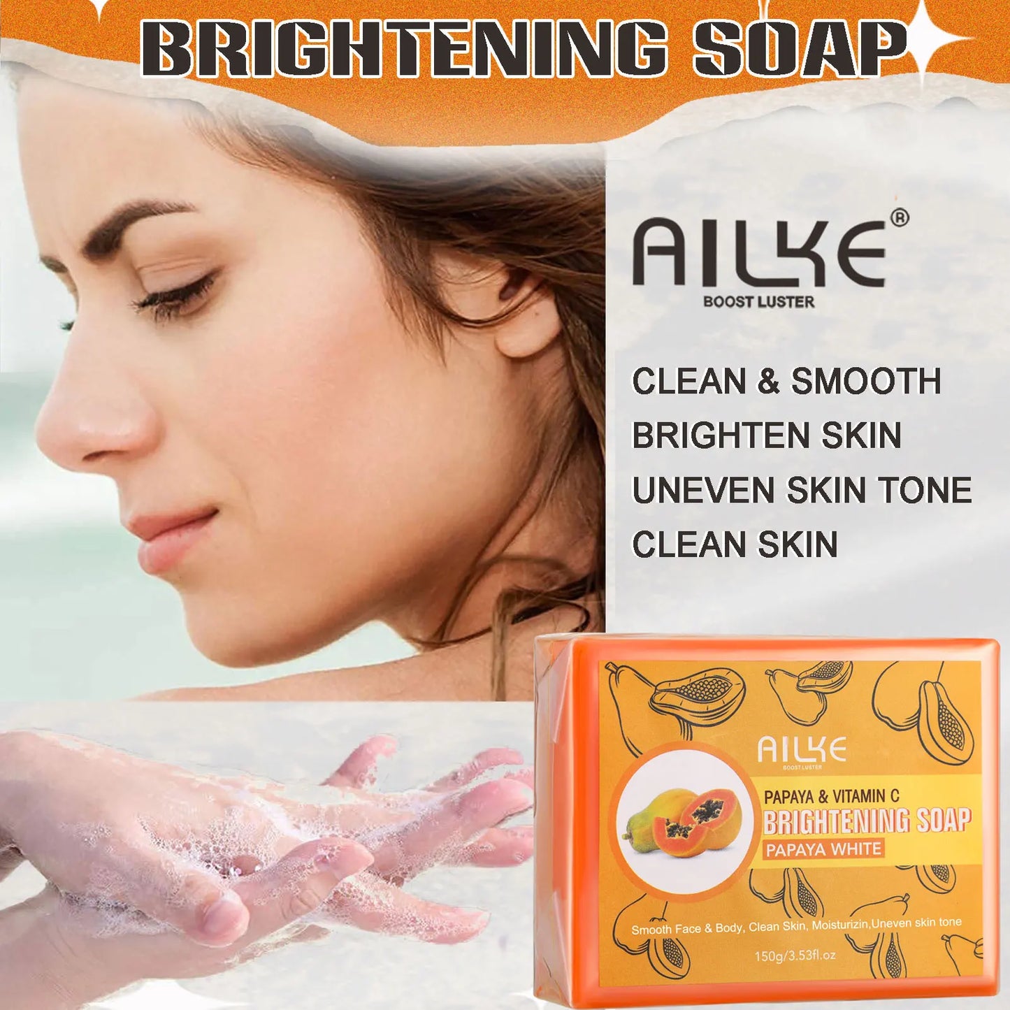 AILKE Multi Vitamin Whitening Body Lotion With Vitamins A,E,B3,B5, Increase Skin Radiance, Even Skin Tone, Moisturizer Cream
