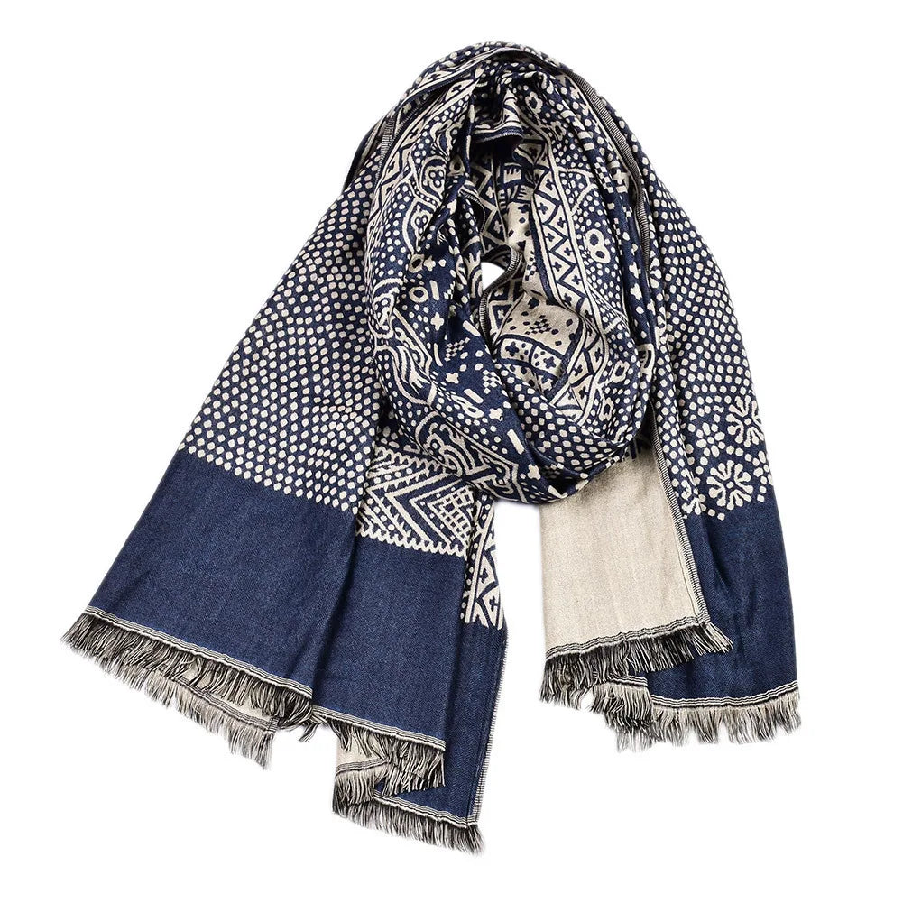 Men's Pashmina Scarf Paisley — Off-Duty Gentleman Autumn Winter Neckerchief Cashmere-Feel — view 5 of scarves & wraps
