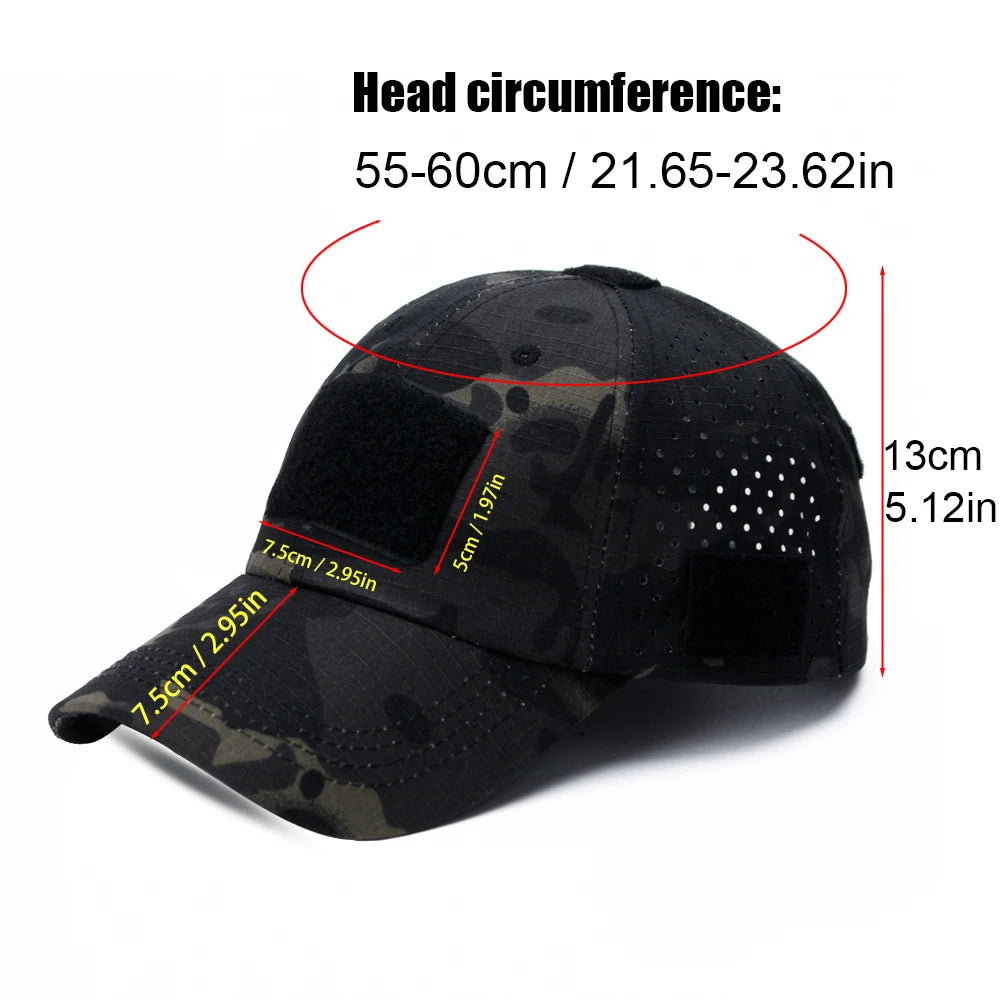Camouflage Baseball Cap Outdoor — Tactical Sun Protection Hunting Hiking Fishing Men's Hat — view 6 of hats & caps