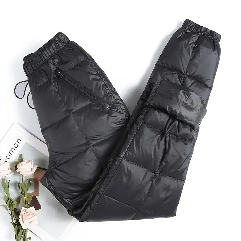 Oversize 4XL Down Sweatpants Ultralight Windproof Winter Pants Women Warm Snow Stretch Jogger Fashion