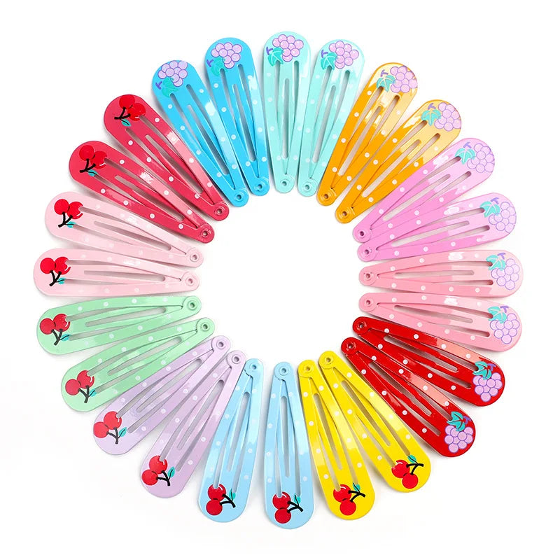 40Pcs/Lot Hair Accessories Girls Hairpin Print Cartoon Fruit Animal Flower Hair Clip Cute Powder Hairgrip New Children Headdress — view 2 of product