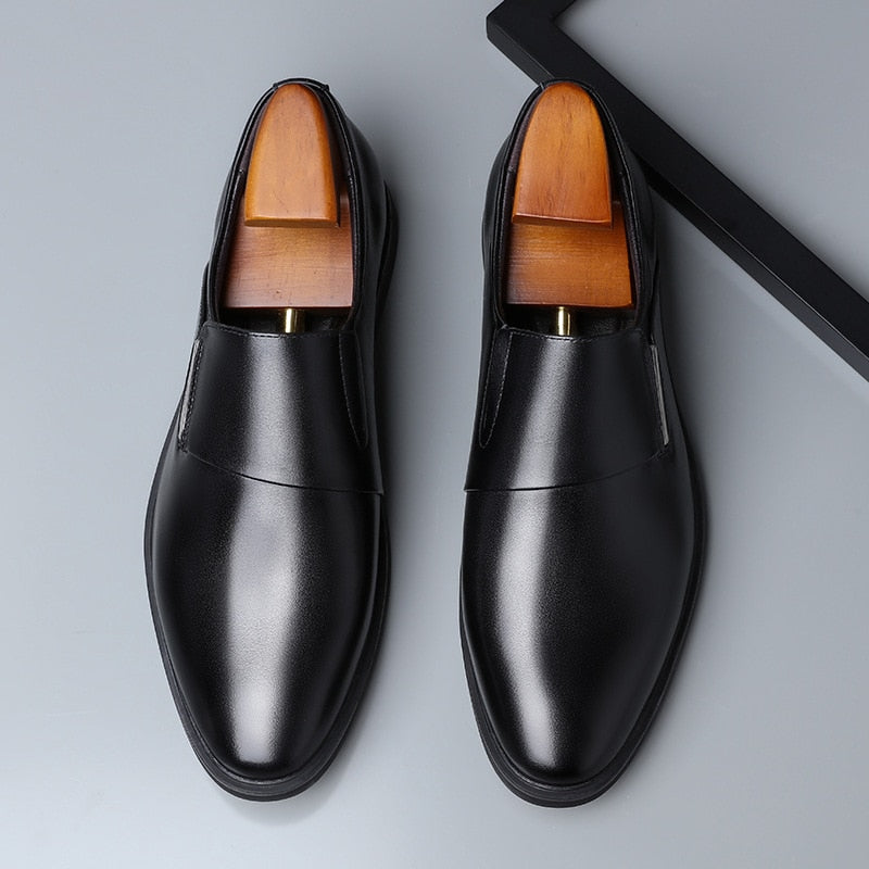 Fashion Dress Shoes Pointed Toe Split Leather Men