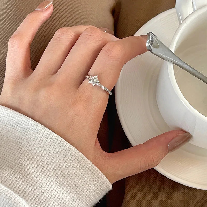 VENTFILLE Women's 925 Sterling Silver Love Heart Hollow Ring — Fairy Style Jewelry Gift — view 17 of jewelry