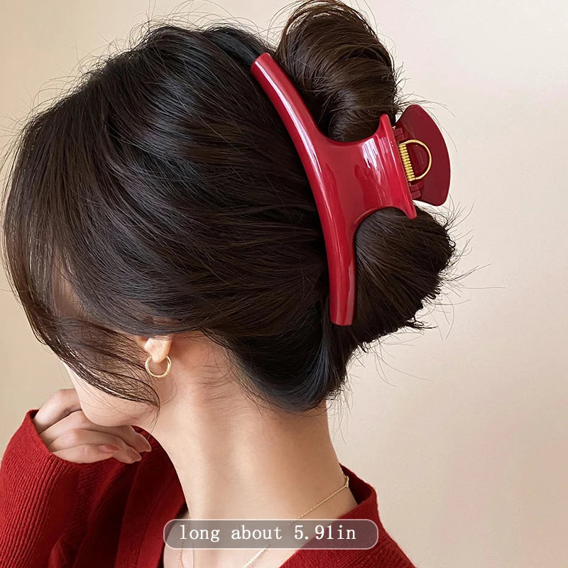 Large Hair Claw Clip — Elegant Solid Strong-Hold Jaw Clip for Women — view 6 of hair accessories