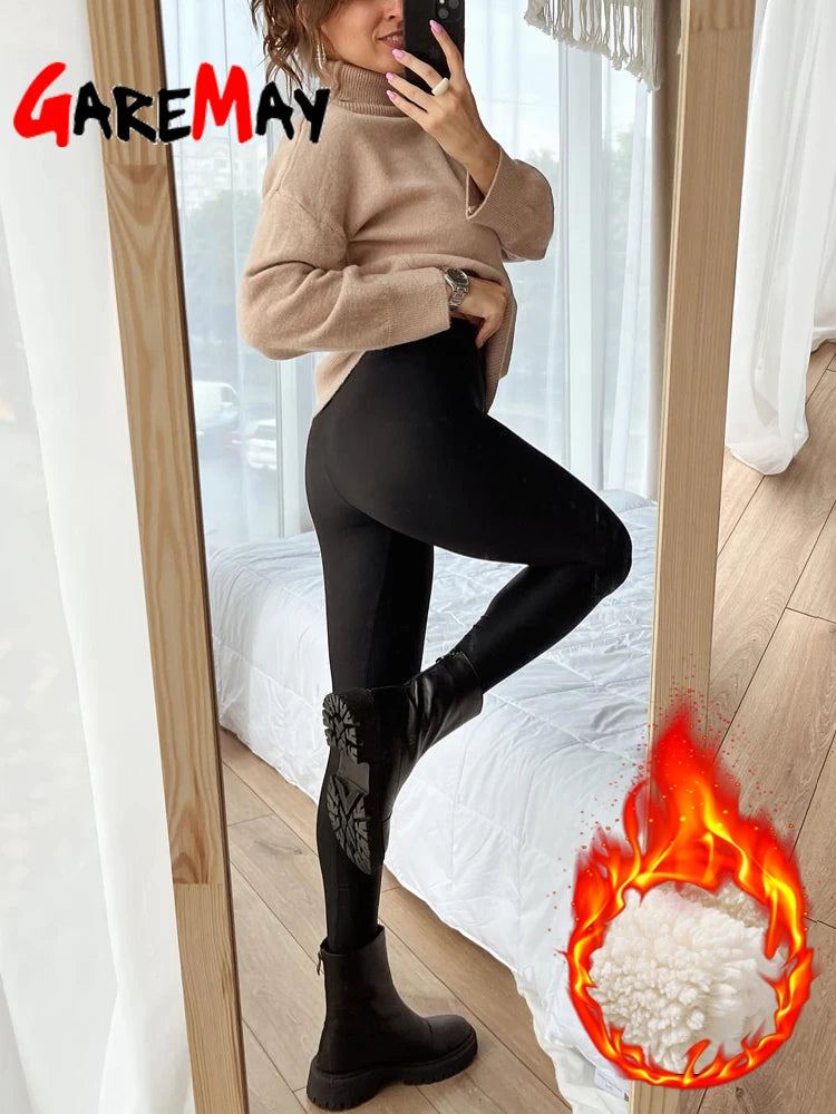 Women's Winter Leggings Thermal Velvet Cotton Slimming Tights with Fleece