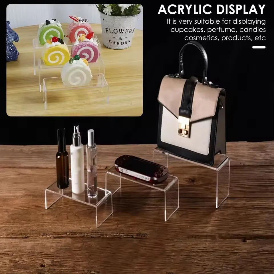 Storage Organizer Clear Acrylic Display Riser — 3/6/9/12-Piece Cosmetic Jewelry Cup Holder Showcase — view 4 of storage & organisation