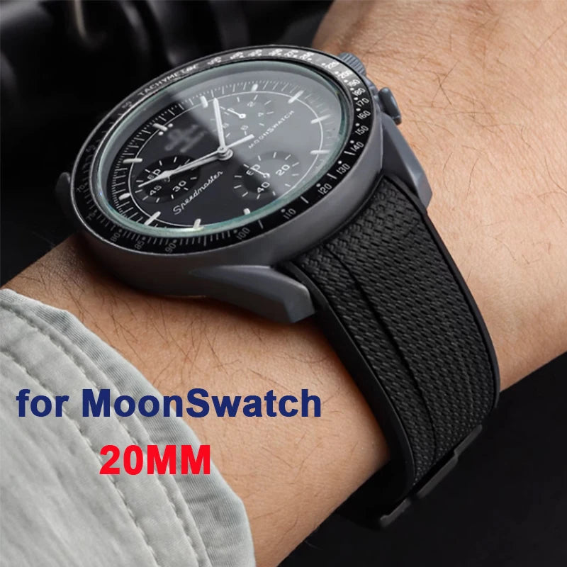 MoonSwatch Diving Strap — 20mm Curved-End Rubber Watch Band for Omega x Swatch — view 2 of watch straps