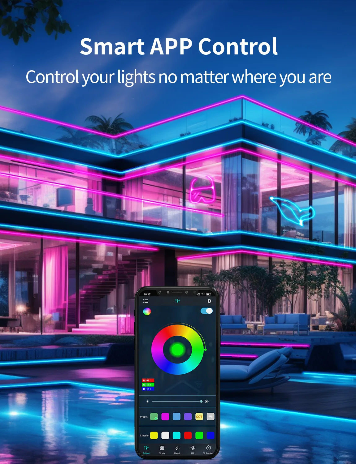 Smart RGB LED Strip Lights (SMD 5050) – App + Remote TV Backlight Strip for Gaming & Home Decor — view 6 of home & kitchen