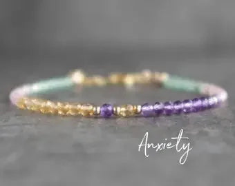 Crystal & Gemstone Anti-Anxiety Bracelet — Rose Quartz, Amethyst, Aventurine & Citrine Healing Beads — view 20 of crystal & gemstone