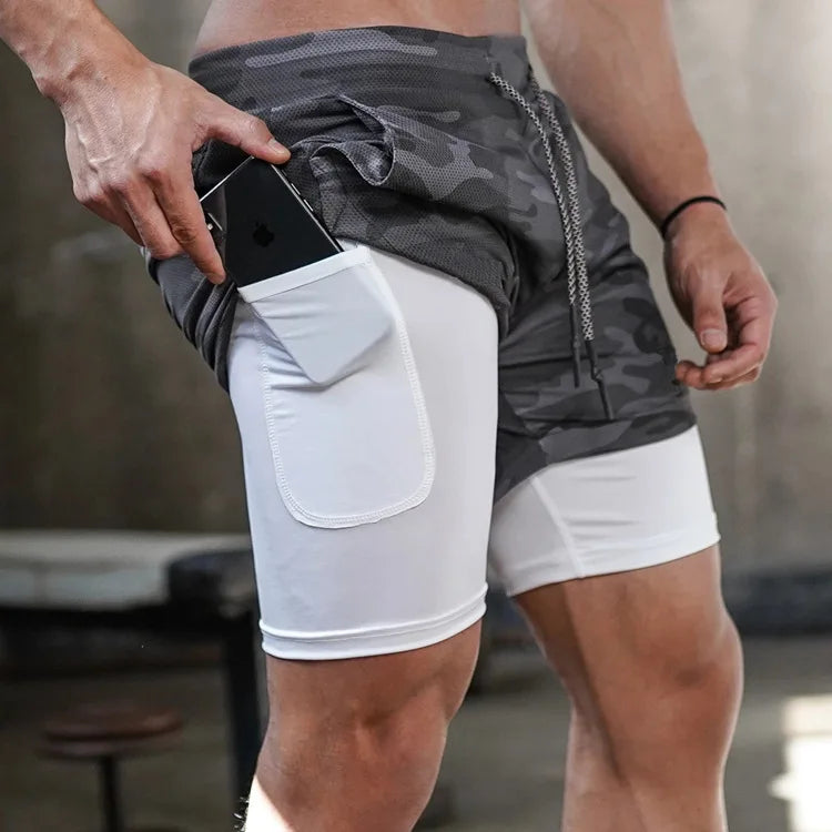 Camo Running Shorts Men — 2-in-1 Quick-Dry Gym Sports Training Shorts — view 15 of shorts