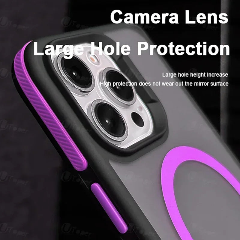 Bicolor Matte MagSafe Translucent Hard Case for iPhone 14–17 Premium — view 3 of phone cases