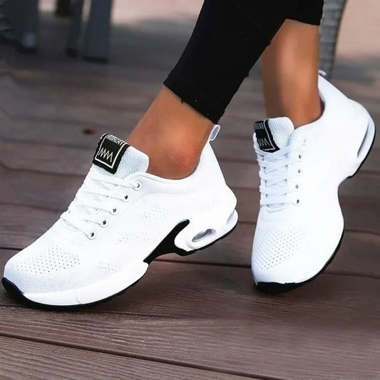 Women's White Tennis Sneakers — 2025 Breathable Casual Walking Trainers — view 1 of sneakers
