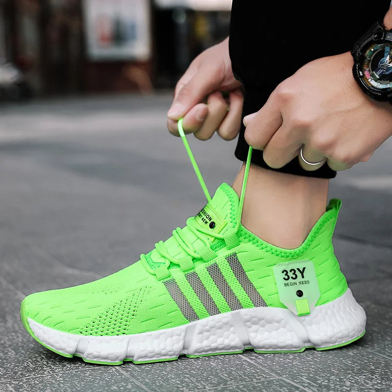 All-Season Men's Mesh Walking Flats — Trendy Lightweight Tennis Sneakers Plus Size — view 6 of sneakers