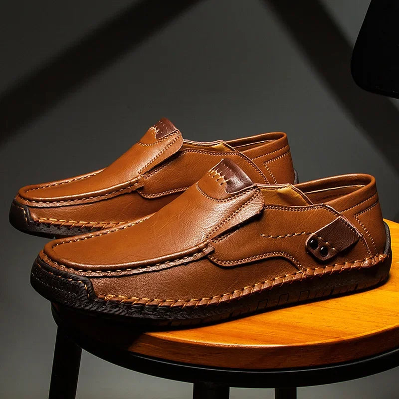 All-Season Italian Driving Loafers — Genuine Leather Slip-On Men's Shoes — view 2 of flats & loafers