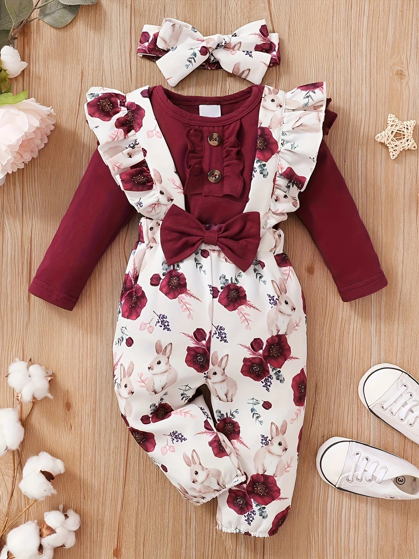 Toddler Girl Ruffle Romper & Suspender Pants Set - Boutique 2-Piece Outfit — view 3 of toddler sets