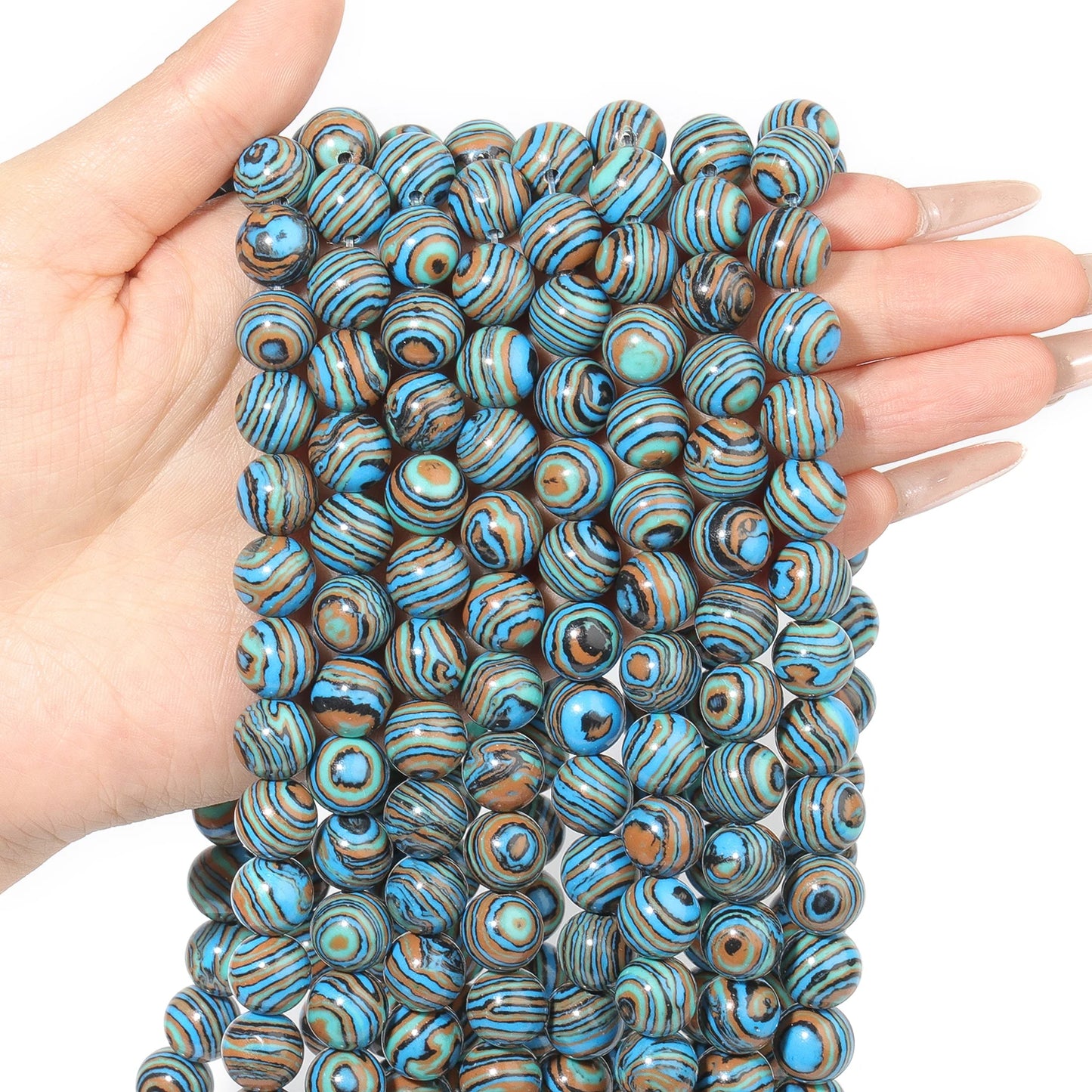 Pearl & Yooperlite Fire Sodalite Beads 15" — 8mm Glow Stone Strand for DIY Jewelry