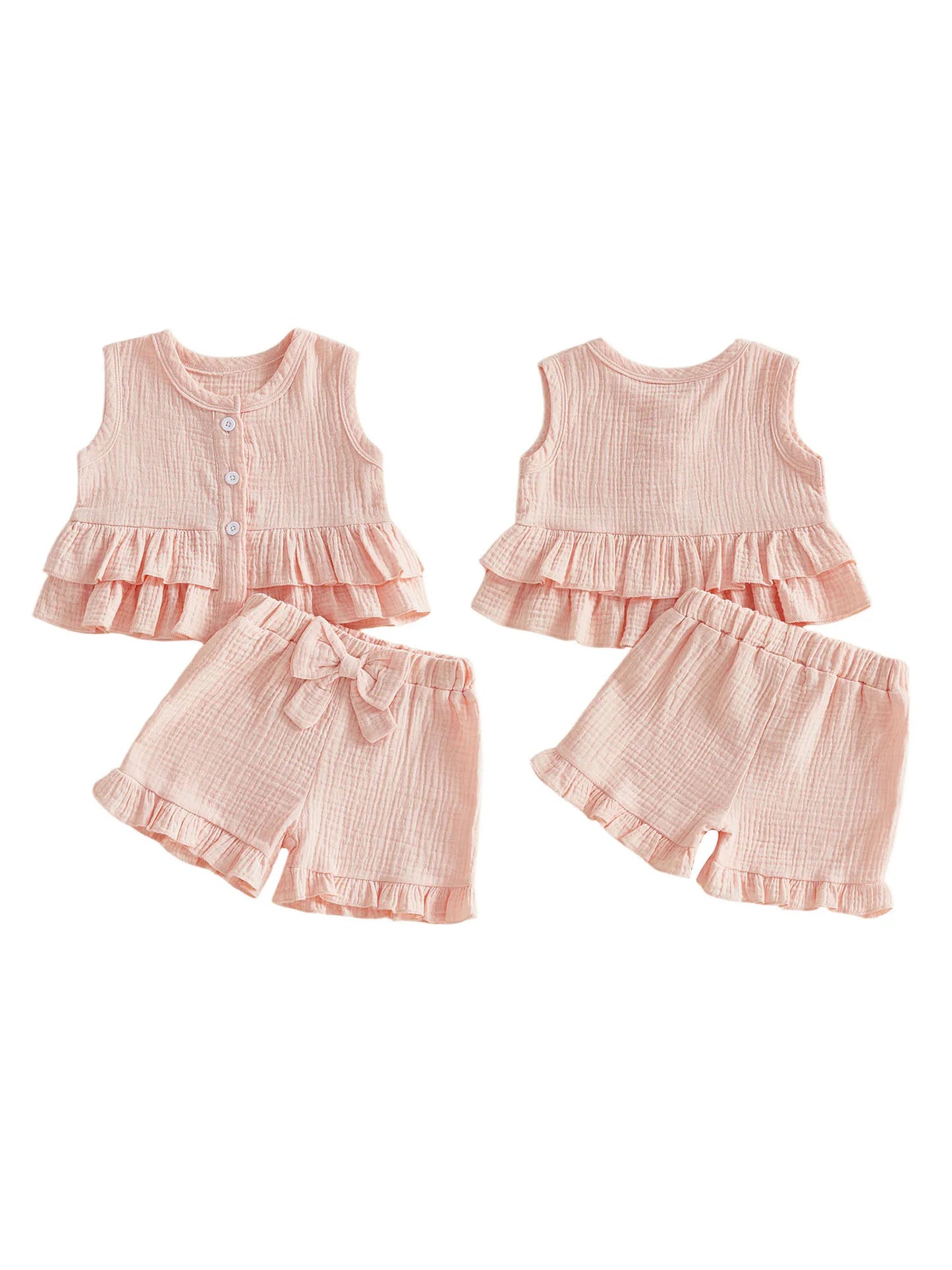 Baby Boys Solid T-Shirt & Shorts Set - 2-Piece Minimalist Basics Outfit — view 3 of baby outfits