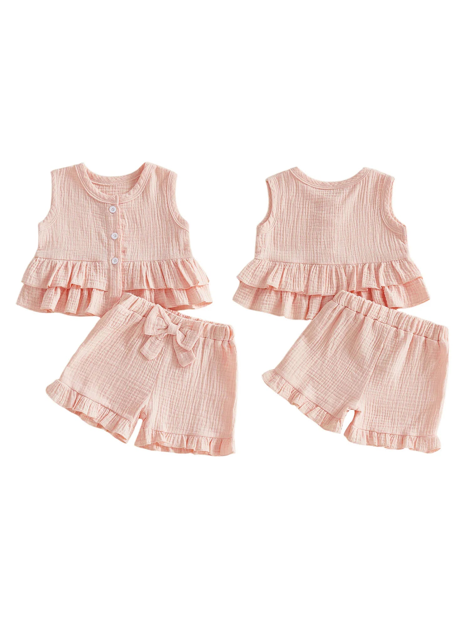 Baby Boys Solid T-Shirt & Shorts Set - 2-Piece Minimalist Basics Outfit — view 3 of baby outfits