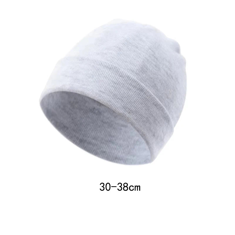 Newborn 100% Cotton Soft Bonnet Cap - Unisex Solid-Color Baby Beanie — view 6 of baby hats