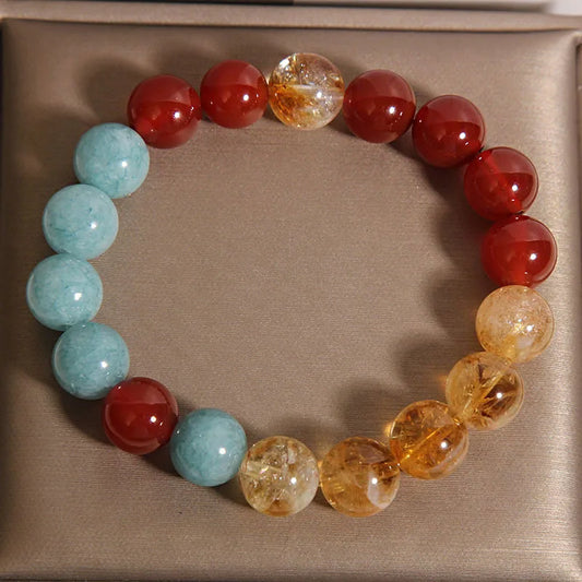 Crystal & Gemstone Yellow Tower Bracelet — Chinese Natural Citrine Light-Luxury Women's Jewelry — view 1 of crystal & gemstone