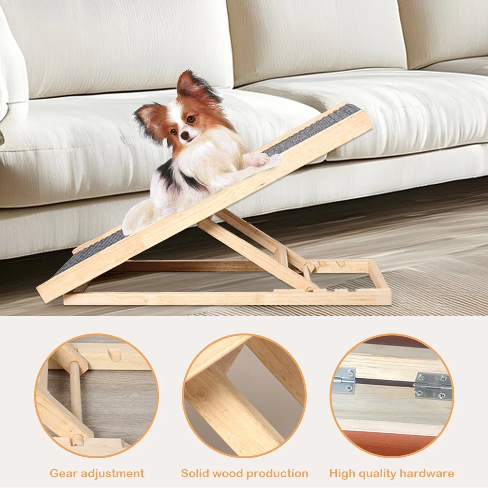 Adjustable Wooden Folding Dog Ramp, Portable 3-4 Level — product photo 6