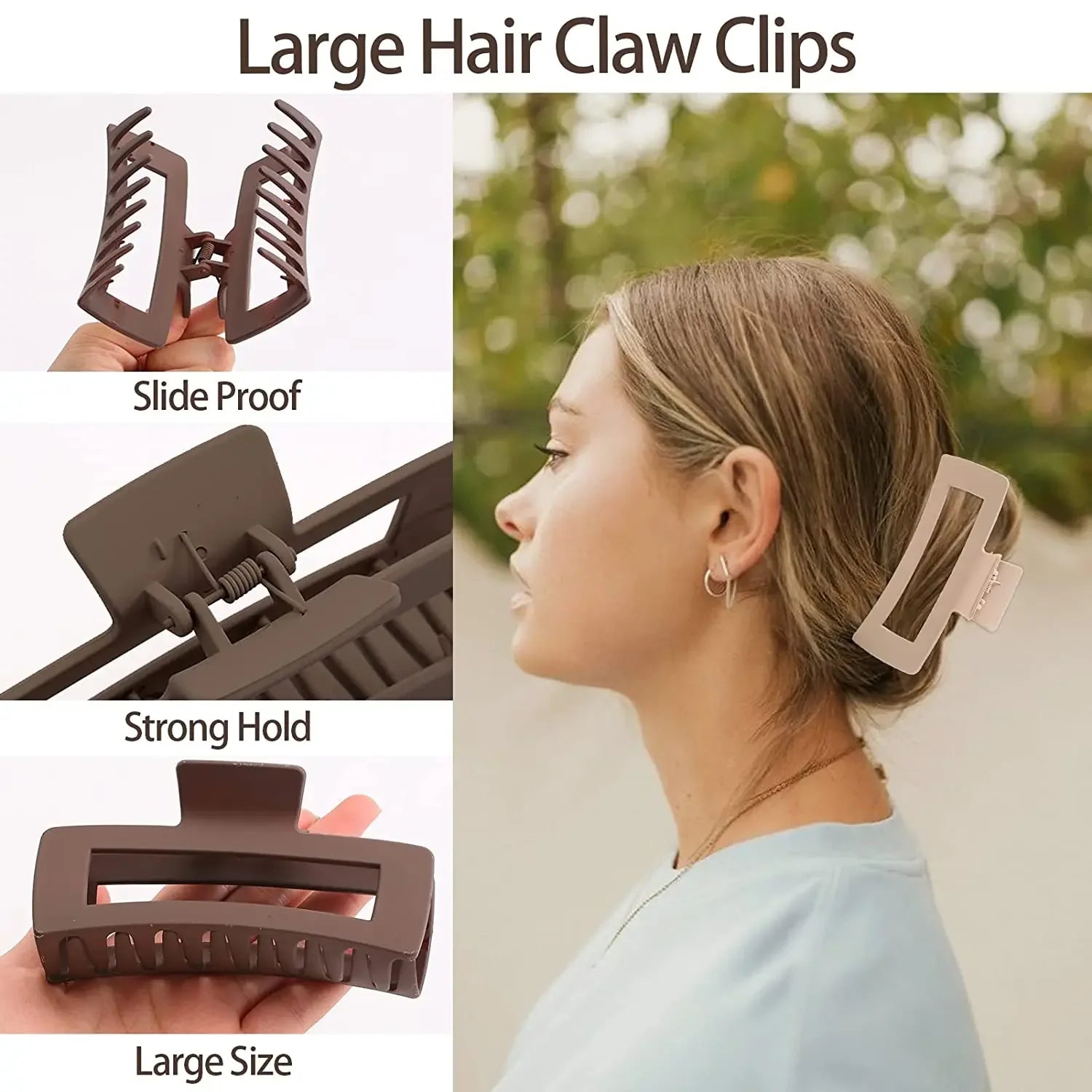 4Pcs/Set Women Girls Claw Clips Coffee Black Hair Claw Nonslip Crab Hairpins Barrette Fashion Hair Accessories Gifts — view 3 of product