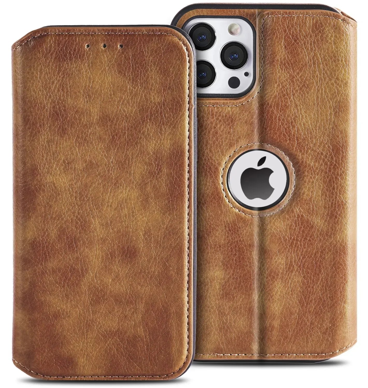 RFID-Blocking Leather Wallet Case for iPhone 11–16 Pro Max Slim Flip — view 2 of phone cases