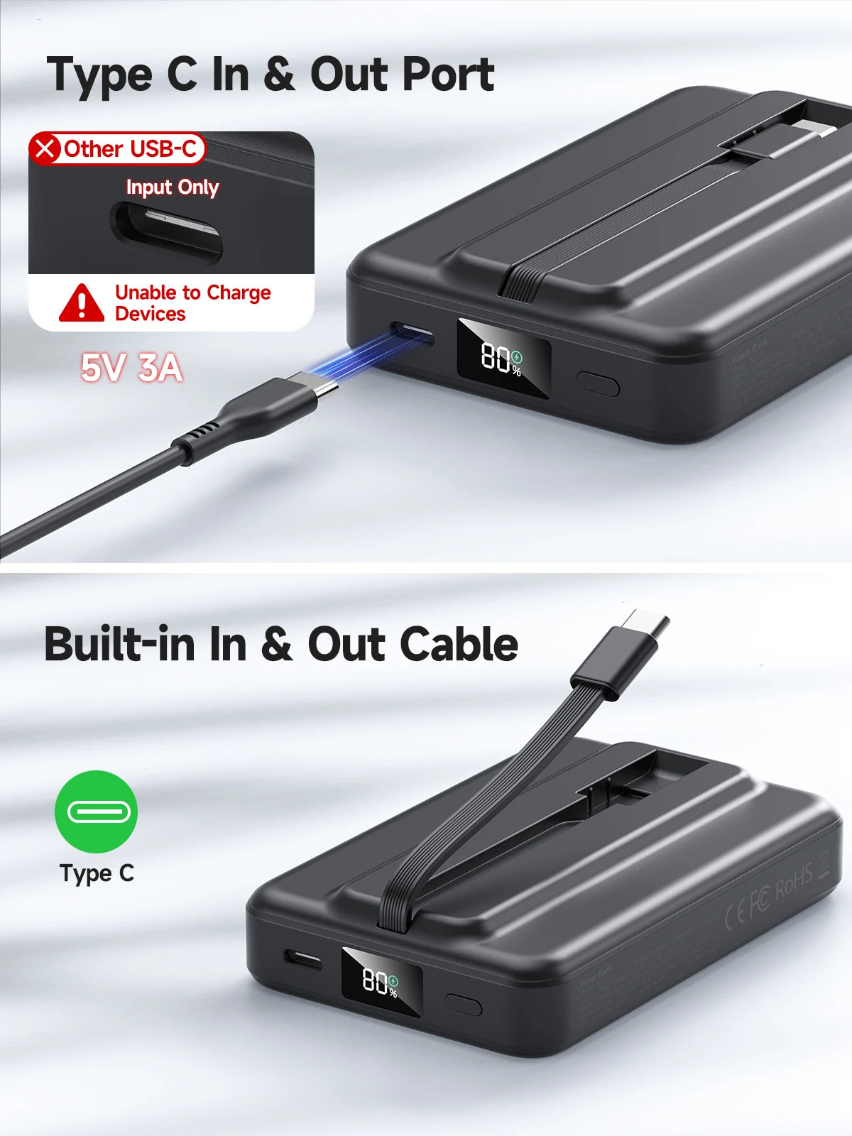 10000mAh Magnetic Wireless Power Bank for iPhone 12-17 MagSafe Battery Pack — view 5 of power banks