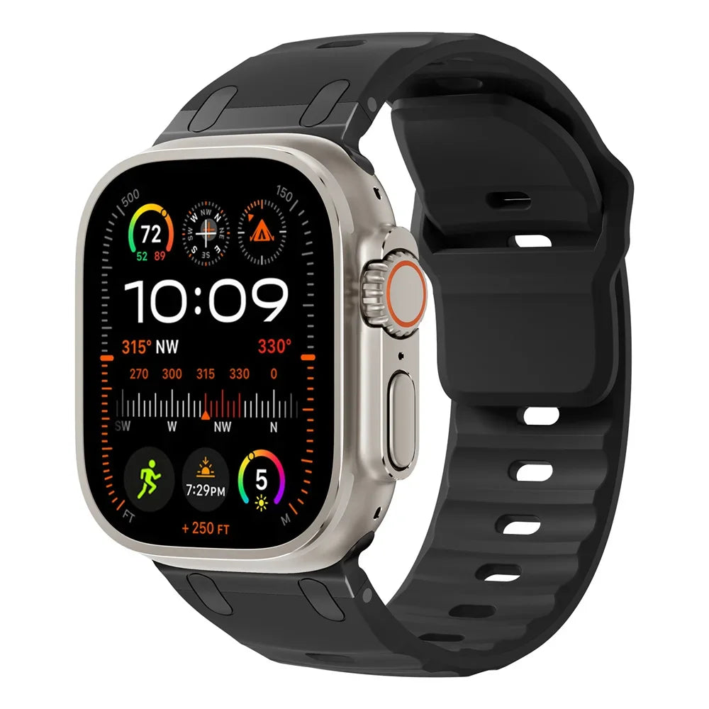 Sport Silicone Strap for Apple Watch Ultra — Stainless Connector Band 44/45/49mm — view 2 of watch straps