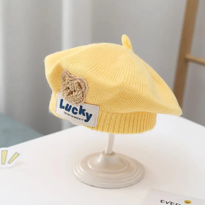Flower Baby Beret Hat - Knitted Painter Cap for Infant Girls, Cute Toddler Princess Beret — view 20 of baby hats