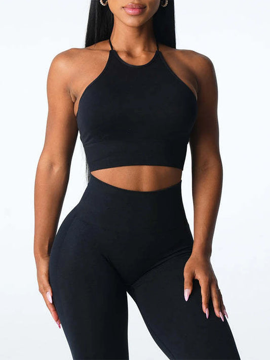 Women&rsquo;s Seamless Sports Bra &mdash; Solid-Color Sleeveless Yoga Workout Fitness Bralette — view 1 of sports bras