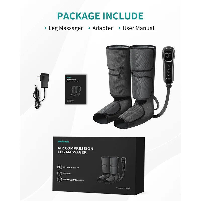Nekteck Leg Massager — Air Compression Calf Wraps for Circulation — view 6 of recovery & massage