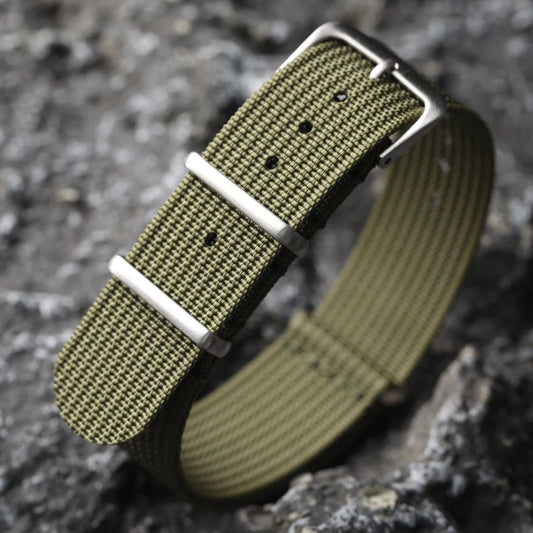 Ribbed Nylon Military Watchband — 18mm 20mm 22mm Breathable Sport Watch Strap — view 1 of watch straps