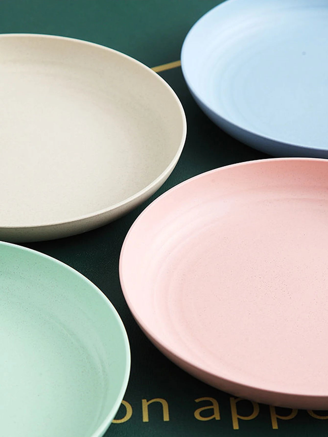 Lightweight Wheat Straw Dinner Plates — 4-Piece Unbreakable Reusable Dish Set — view 3 of dining & tableware